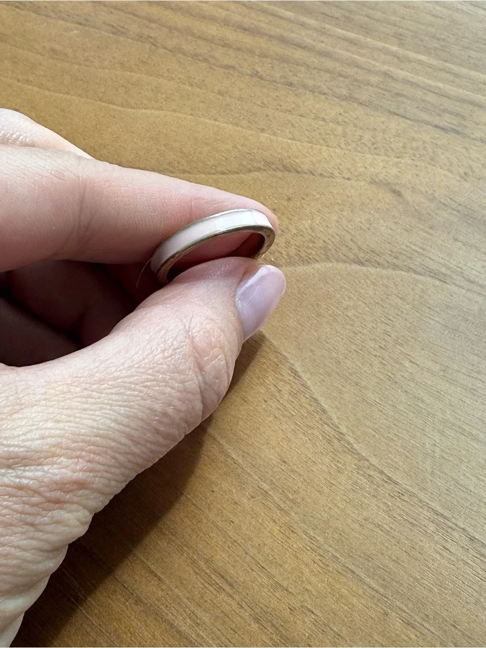 Minimalist Cream pink Band Ring for Women